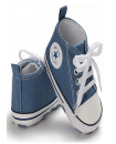 First Walker Canvas shoes crib Baby High Top Ankle shoes Boy Blue